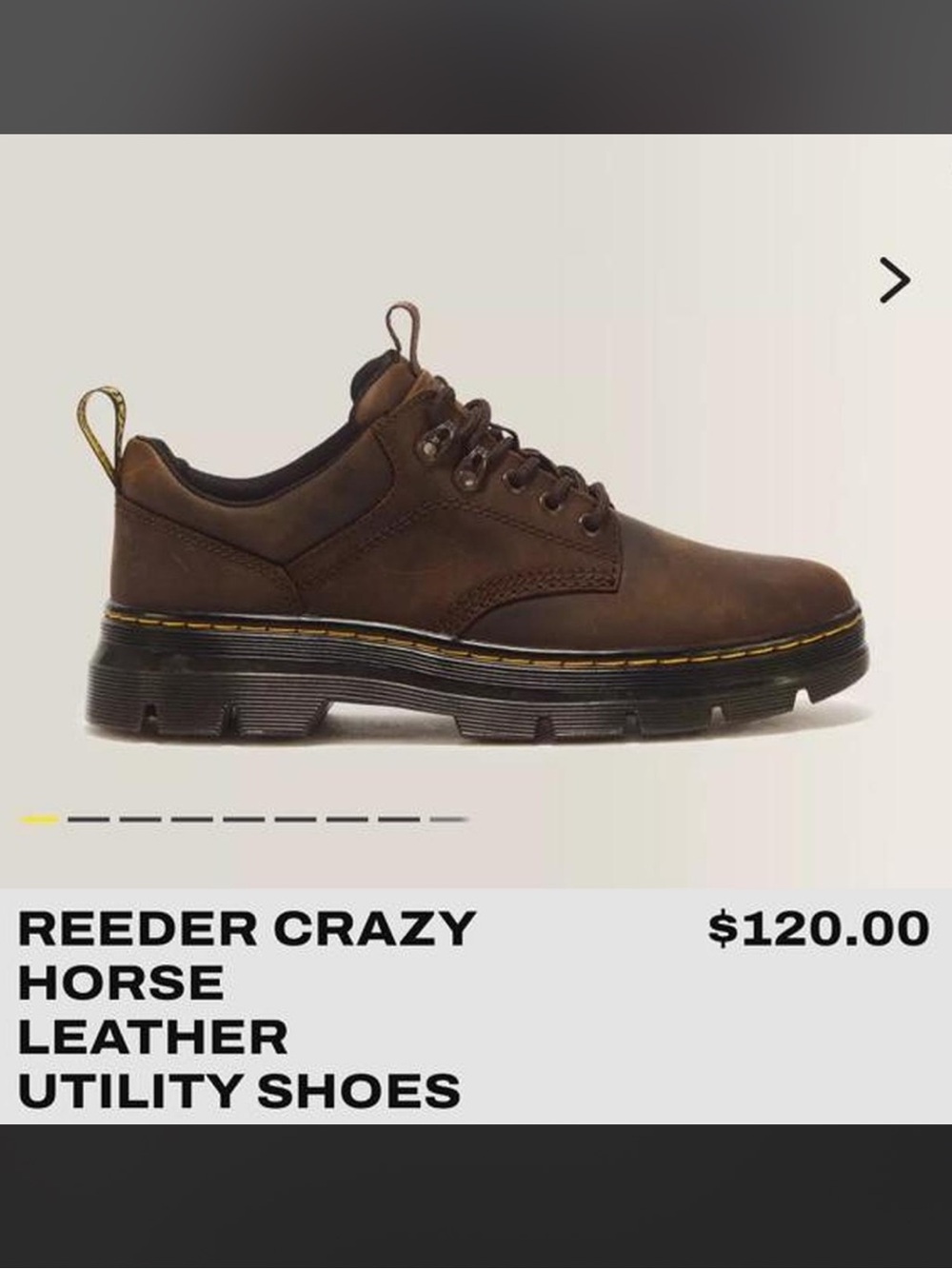 Reeder Crazy Horse Leather Utility Shoes - Brown